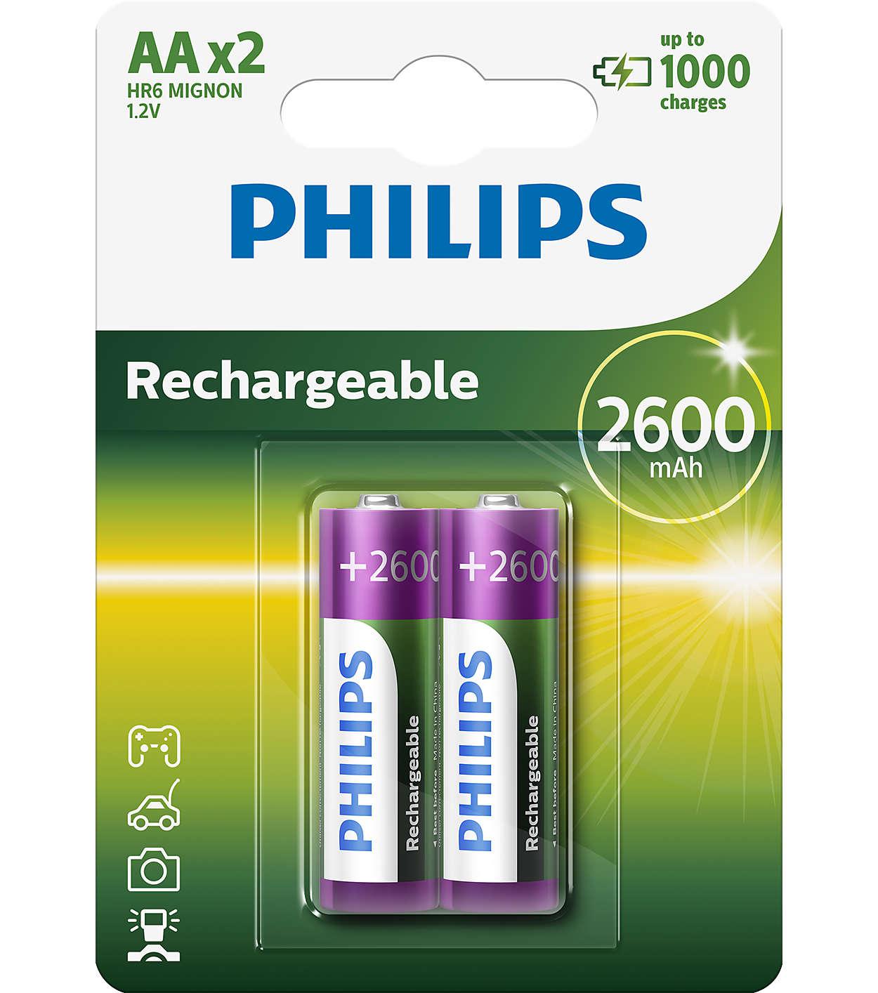 R6 MULTILIFE B2, Батарейка Philips Rechargeable 2600 mAh AA B2 (2 шт.)