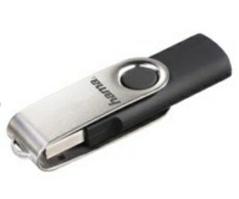 104302, Флэш-накопитель "Rotate", USB 2.0, 64 GB, 10 MB/s, черный/серебристый