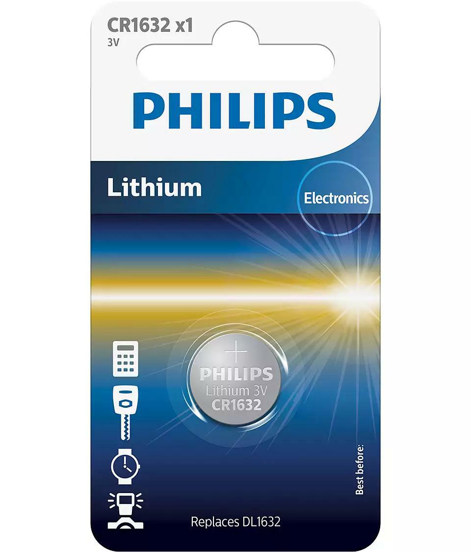 CR1632 3.0V, Батарейка Philips Lithium 3.0V coin 1-blister (16.0x 3.2) (1 шт.)