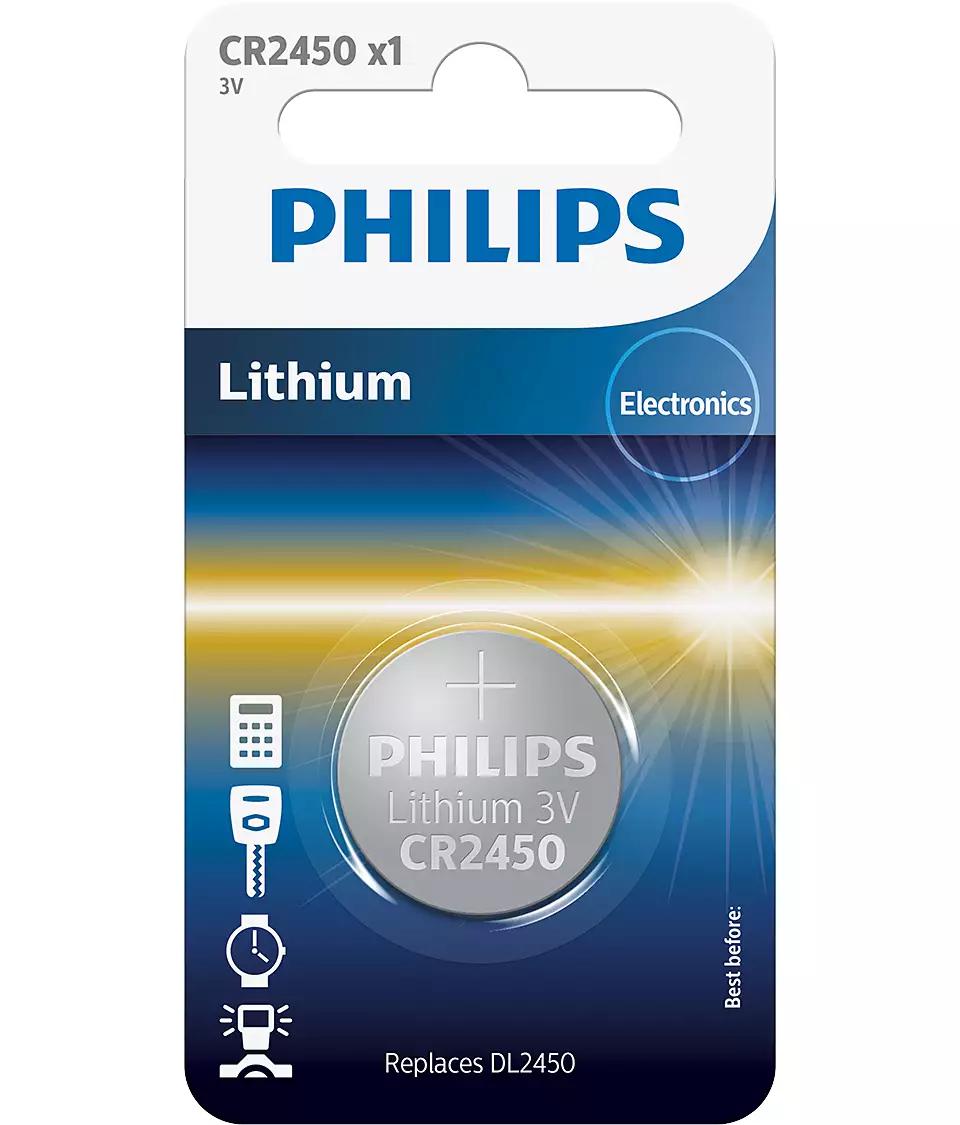 CR2450 3.0V, Батарейка Philips Lithium 3.0V coin 1-blister (24.5 x 5.0) (1 шт.)