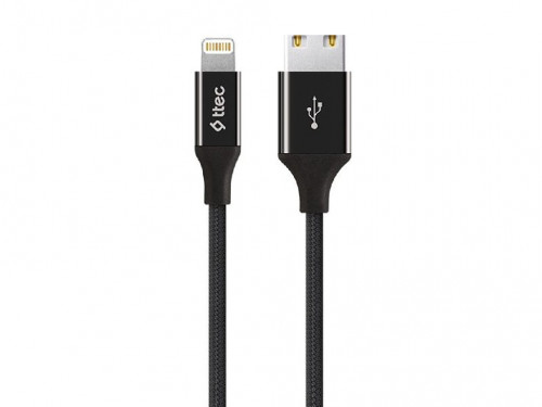 2DK19S, Зарядный кабель USB to Lightning 2.4A (2m) XL Alumi, Black